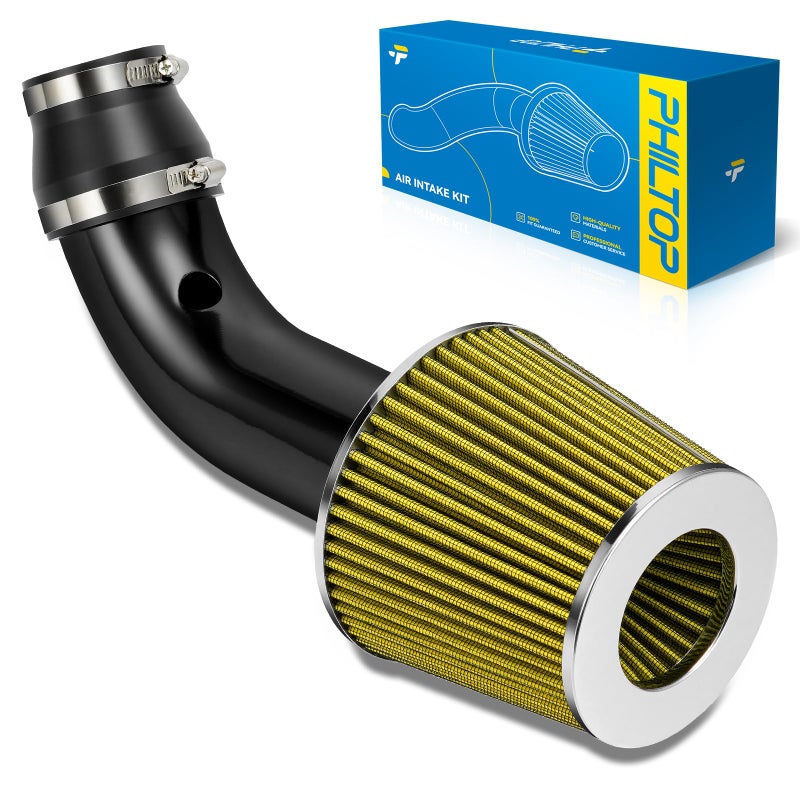 PHILTOP 3 Cold Air Intake Kit System Compatible with Honda Civic 2006 2007 2008 2009 2010 2011 L4 18L High PerformanceYellow